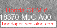 Honda 18370-MJC-A00 genuine part number image