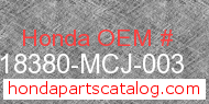 Honda 18380-MCJ-003 genuine part number image