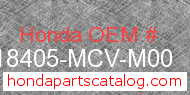 Honda 18405-MCV-M00 genuine part number image