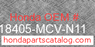 Honda 18405-MCV-N11 genuine part number image
