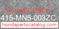 Honda 18415-MN5-003ZC genuine part number image