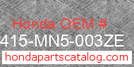 Honda 18415-MN5-003ZE genuine part number image
