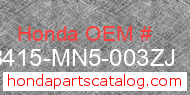 Honda 18415-MN5-003ZJ genuine part number image