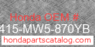 Honda 18415-MW5-870YB genuine part number image