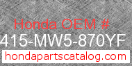 Honda 18415-MW5-870YF genuine part number image
