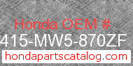 Honda 18415-MW5-870ZF genuine part number image