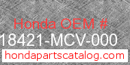 Honda 18421-MCV-000 genuine part number image