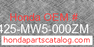 Honda 18425-MW5-000ZM genuine part number image