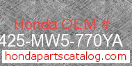 Honda 18425-MW5-770YA genuine part number image