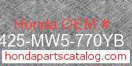 Honda 18425-MW5-770YB genuine part number image