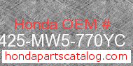 Honda 18425-MW5-770YC genuine part number image
