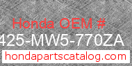 Honda 18425-MW5-770ZA genuine part number image
