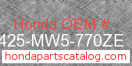 Honda 18425-MW5-770ZE genuine part number image