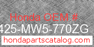 Honda 18425-MW5-770ZG genuine part number image