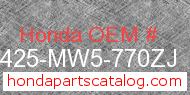 Honda 18425-MW5-770ZJ genuine part number image