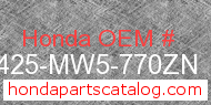 Honda 18425-MW5-770ZN genuine part number image