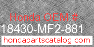 Honda 18430-MF2-881 genuine part number image