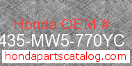 Honda 18435-MW5-770YC genuine part number image