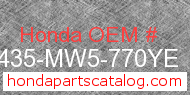 Honda 18435-MW5-770YE genuine part number image