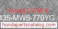 Honda 18435-MW5-770YG genuine part number image