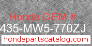 Honda 18435-MW5-770ZJ genuine part number image