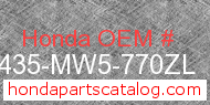 Honda 18435-MW5-770ZL genuine part number image