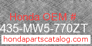 Honda 18435-MW5-770ZT genuine part number image