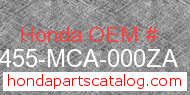 Honda 18455-MCA-000ZA genuine part number image