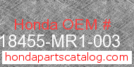 Honda 18455-MR1-003 genuine part number image