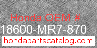 Honda 18600-MR7-870 genuine part number image