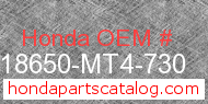 Honda 18650-MT4-730 genuine part number image
