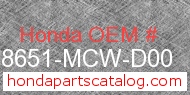 Honda 18651-MCW-D00 genuine part number image