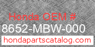 Honda 18652-MBW-000 genuine part number image