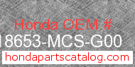 Honda 18653-MCS-G00 genuine part number image