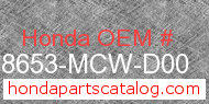 Honda 18653-MCW-D00 genuine part number image
