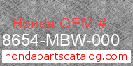 Honda 18654-MBW-000 genuine part number image