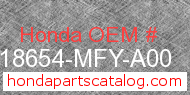 Honda 18654-MFY-A00 genuine part number image