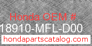 Honda 18910-MFL-D00 genuine part number image