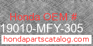 Honda 19010-MFY-305 genuine part number image