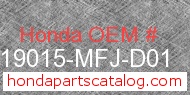Honda 19015-MFJ-D01 genuine part number image