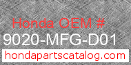 Honda 19020-MFG-D01 genuine part number image