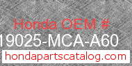 Honda 19025-MCA-A60 genuine part number image