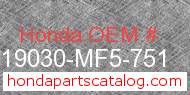 Honda 19030-MF5-751 genuine part number image