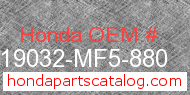 Honda 19032-MF5-880 genuine part number image