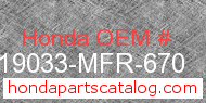 Honda 19033-MFR-670 genuine part number image