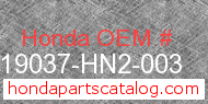 Honda 19037-HN2-003 genuine part number image
