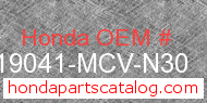 Honda 19041-MCV-N30 genuine part number image