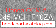 Honda 19045-MCH-F10ZA genuine part number image