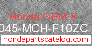 Honda 19045-MCH-F10ZC genuine part number image