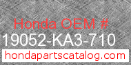 Honda 19052-KA3-710 genuine part number image